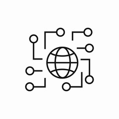 Global network connectivity icon vector sign