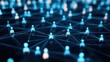 © paisorn - Collaborative Digital Workspace, interconnected individuals linked by vibrant lines, symbolizing communication networks and resource management.