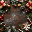 © Escapefrommm - Christmas decorated table arrangement holiday celebration photograph festive atmosphere aerial view seasonal cheer