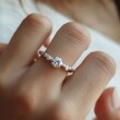 © Lui Shtein - Elegant diamond engagement ring on female hand display