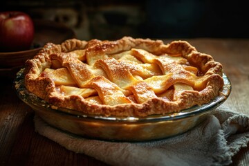 Wall Mural - A Delicious Homemade Apple Pie Ready To Serve