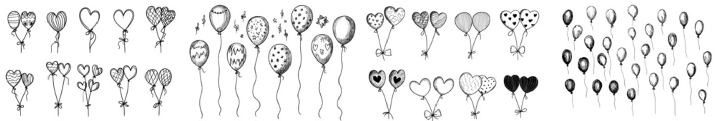 Modern icon featuring a balloon doodle. Element of a doodle set with heart and star balloons.