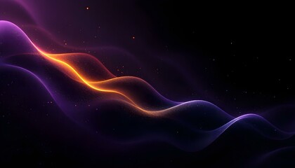 Poster - Grainy gradient background purple pink abstract glowing color wave black dark backdrop. Abstract grainy gradient background purple pink orange black glowing color wave dark backdrop 