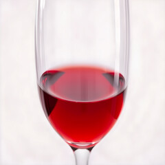 Wall Mural - Red wine in a wineglass on a white background. Close-up