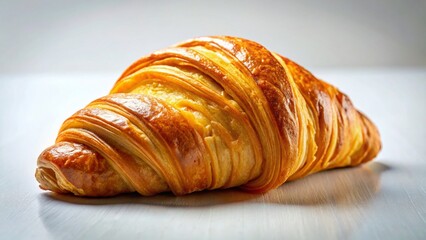 Golden Croissant on White - Minimalist Portrait Photography