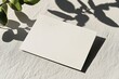 © Maria - mockup of blank business card with embossed edges placed on clean gray surface