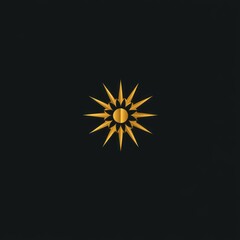 Wall Mural - abstract gold sunburst design on black background.