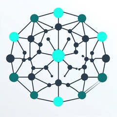 Wall Mural - abstract network graphic with interconnected nodes and lines.