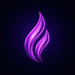 Canvas Print - abstract purple flame design on dark background.