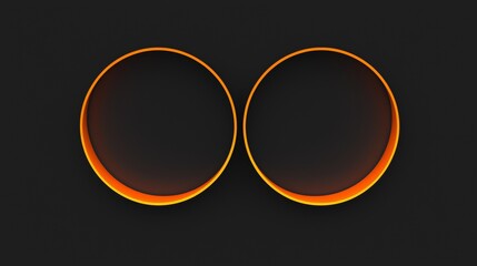 Wall Mural - two vibrant orange circles creating a captivating gradient effect against a rich, dark textured back