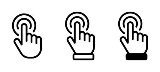 Wall Mural - Click hand cursor icon set