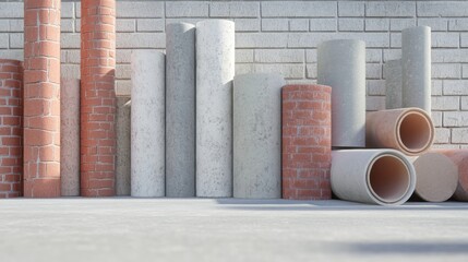 Wall Mural - urban materials in high contrast 3d style
