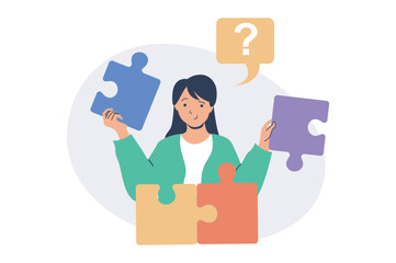 Poster - Creative business web concept with flat cartoon people for website design.