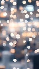 Wall Mural - Blurred Bokeh Lights Abstract Background With A Defocused White Light, perfect for workplace