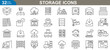 © Kashif - Storage icons set vector illustration.
