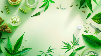 Wall Mural - Esencia Natural: Minimalismo y Medicina con Marihuana