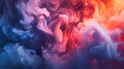 Canvas Print - Colorful clouds of vibrant smoke blending together