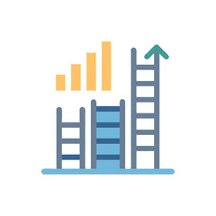  Creative Business Ladder Icon Illustration Design