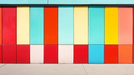 Poster - Vibrant Urban Wall with Bright Color Panels