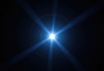 Poster - A bright blue starburst emanating from a central light source in a transparent background