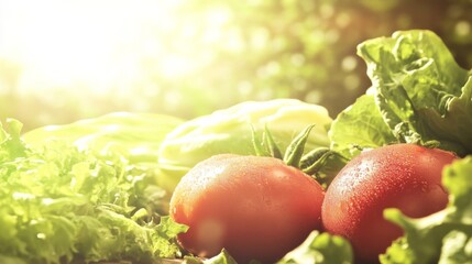 Sticker - Fresh Produce on Table with Diffused Light Outdoor