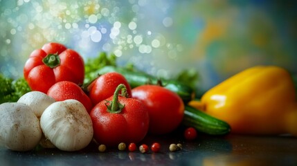 Sticker - Fresh Vegetables Displayed on a Table with Natural Light