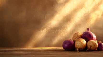 Sticker - Rustic Vegetables Glowing in Golden Hour Light