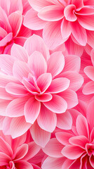 Poster - Vibrant pink flowers in full bloom creating a delicate and serene floral composition