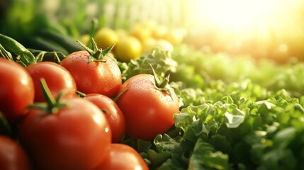 Sticker - Fresh Vegetables in Bright Sunlight on a Table