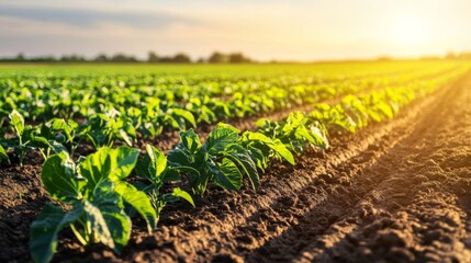 Sticker - Morning Light on Vibrant Farm Field