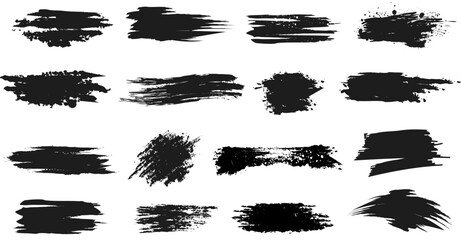 Wall Mural - grunge black dry brush strokes