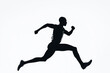 © romanets_v - Silhouette of african male athlete jumping against white background