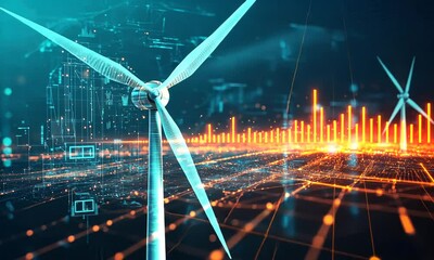 digital wind turbine energy power generation technology innovation futuristic renewable energy sourc