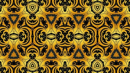 Unique Golden Seamless Pattern - Antique Swirl Ornament