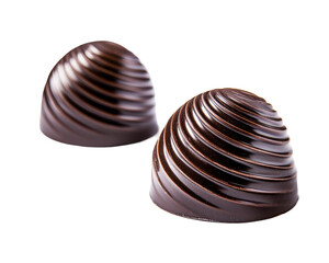 Isolated Two Dark Chocolate Candy Pieces