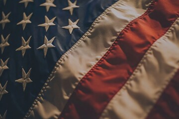 Wall Mural - close-up of an american flag