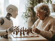 © Kepler - Elderly woman enjoying chess game with humanoid robot companion in cozy home