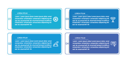 Business infographic design template with 4 options, steps or processes. Can be used for workflow layout, diagram, annual report, web design	
