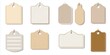 © Olga - Blank Rustic Paper Tags Top Down View Variety of Shapes and Textures Isolated on White Background