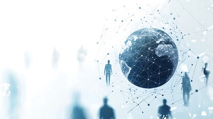 Wall Mural - digital abstract network featuring interactive technology connecting people