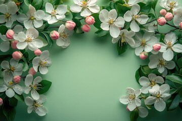 Wall Mural - A beautiful floral arrangement on a green background