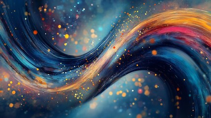 Wall Mural - mesmerizing flowing lines blending seamlessly with sparkling colorful particle trails design