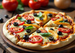 © Galeno - cut veggie pizza mushrooms tomatoes cheese peppers black
