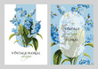 © Anna - Vintage vector illustration with forget-me-not flowers on a changeable background. Floral design template for wedding invitation, greeting card, notebook cover, flyer or certificate.