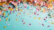 © areef - Celebration confetti shower bright studio photography festive atmosphere top-down view joyful vibes