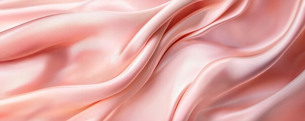 Fototapete - Soft and Shimmering Pink Silk Fabric Draped Elegantly with Flowing Texture