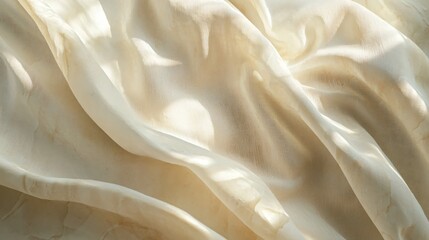 Fototapete - Soft and Elegant Cream Fabric Drapery with Subtle Textures and Natural Light