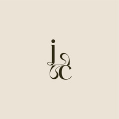 Wall Mural - elegant wedding dynamic line monogram logo letter luxurious concept JC