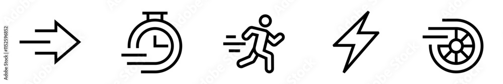 Code Icon Moving Fast Motion and speed icon set. Dynamism, race, energy, fast, agile Stock ...