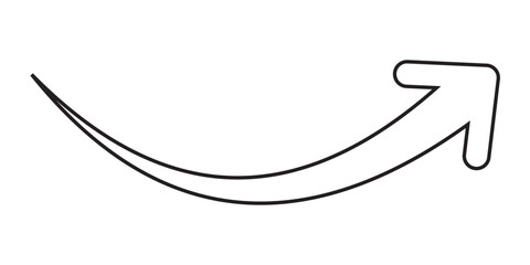 Wall Mural - black arrow icon on white background. flat style. arrow icon for your web site design, logo, app, UI. arrow indicated the direction symbol. curved arrow sign.